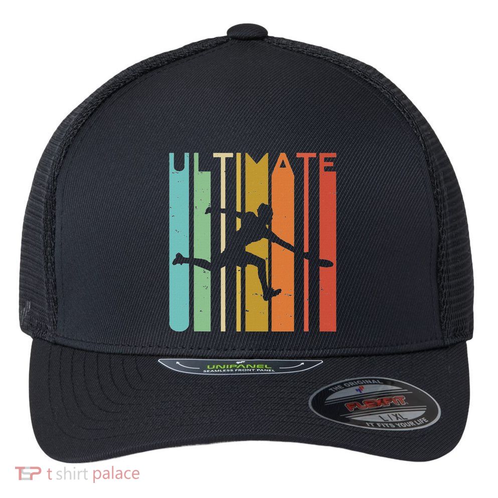 Ultimate Frisbee Retro Player Flexfit Unipanel Trucker Cap