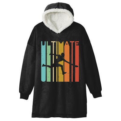 Ultimate Frisbee Retro Player Hooded Wearable Blanket