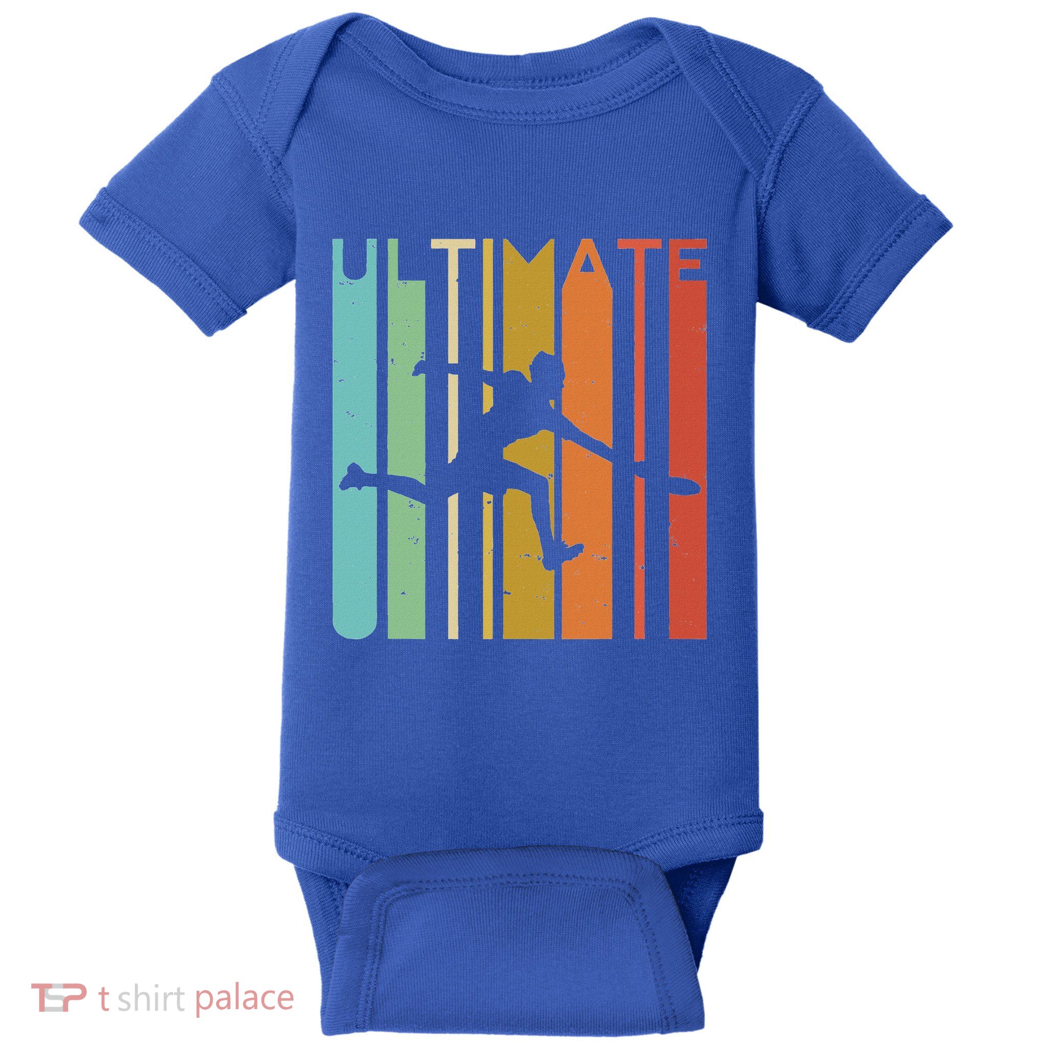 Ultimate Frisbee Retro Player Baby Bodysuit