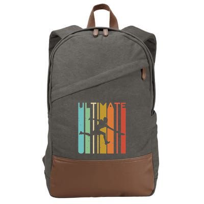 Ultimate Frisbee Retro Player Cotton Canvas Backpack