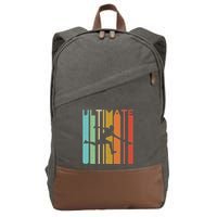 Ultimate Frisbee Retro Player Cotton Canvas Backpack