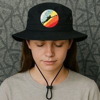 Ultimate Frisbee Retro Distressed Bucket Hat