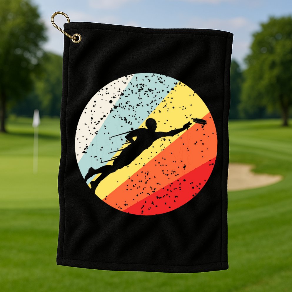 Ultimate Frisbee Retro Distressed Golf Towel