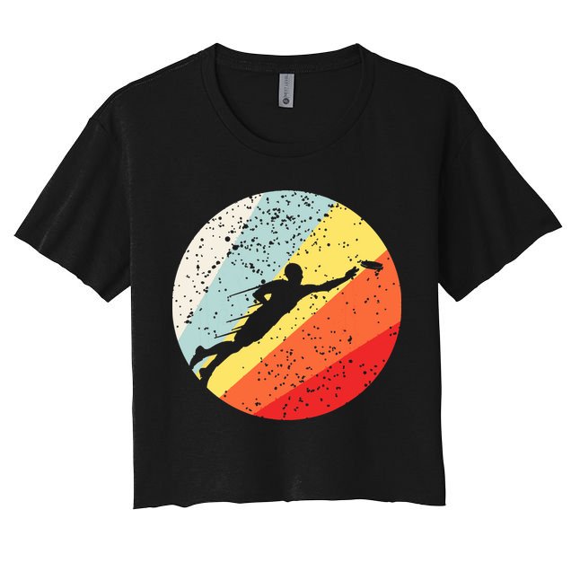 Ultimate Frisbee Retro Distressed Crop Top
