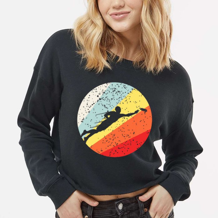 Ultimate Frisbee Retro Distressed Cropped Pullover Crew