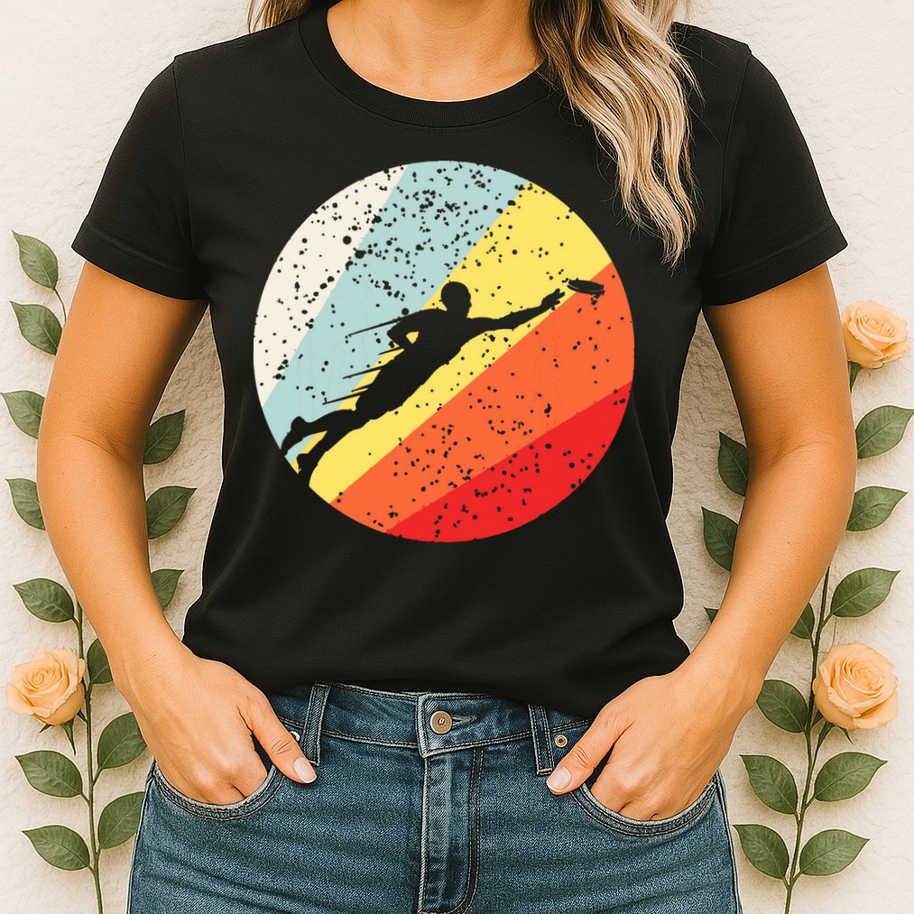 Ultimate Frisbee Retro Distressed Womens T-Shirt