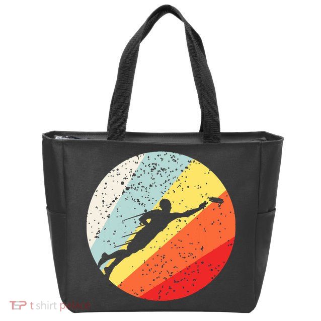 Ultimate Frisbee Retro Distressed Zip Tote Bag