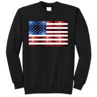 Usa Flag Red Blue Faux Sparkles Glitters Sweatshirt