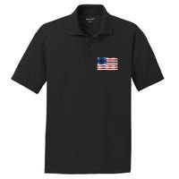 Usa Flag Red Blue Faux Sparkles Glitters PosiCharge RacerMesh Polo