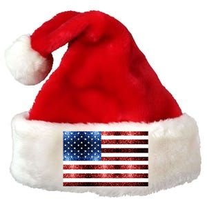 Usa Flag Red Blue Faux Sparkles Glitters Premium Christmas Santa Hat