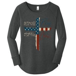 USA Flag Religious Quote 4th Of July Christian Faith Women's Perfect Tri Tunic Long Sleeve Shirt