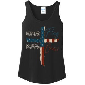 USA Flag Religious Quote 4th Of July Christian Faith Ladies Essential Tank