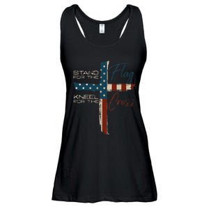 USA Flag Religious Quote 4th Of July Christian Faith Ladies Essential Flowy Tank