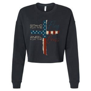 USA Flag Religious Quote 4th Of July Christian Faith Cropped Pullover Crew