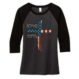 USA Flag Religious Quote 4th Of July Christian Faith Women's Tri-Blend 3/4-Sleeve Raglan Shirt