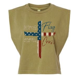 USA Flag Religious Quote 4th Of July Christian Faith Garment-Dyed Women's Muscle Tee