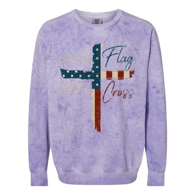 Usa Flag Religious Quote Christian Faith Colorblast Crewneck Sweatshirt