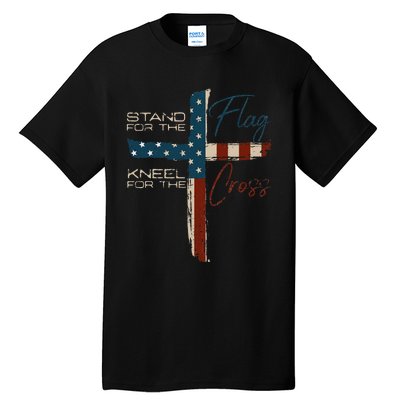 Usa Flag Religious Quote Christian Faith Tall T-Shirt