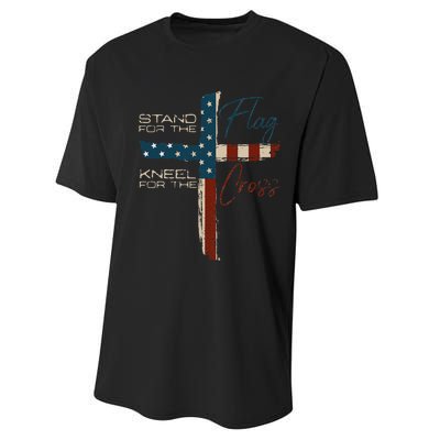 Usa Flag Religious Quote Christian Faith Performance Sprint T-Shirt