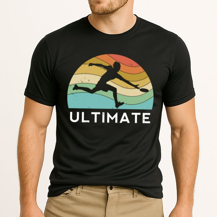 Ultimate Frisbee Retro Player Flying Disc Throwing Meaningful Gift Cooling Performance Crew T-Shirt