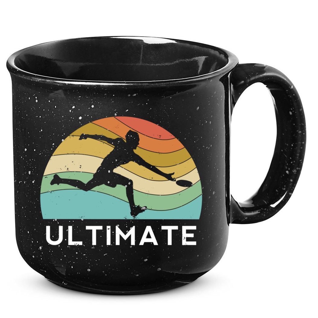 Ultimate Frisbee Retro Player Flying Disc Throwing Meaningful Gift 15oz Campfire Ceramic Mug