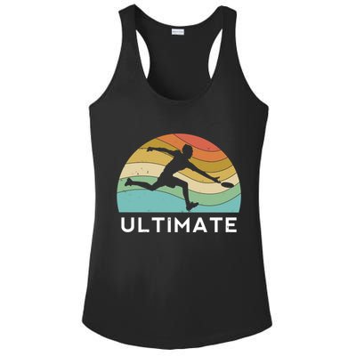 Ultimate Frisbee Retro Player Flying Disc Throwing Meaningful Gift Ladies PosiCharge Competitor Racerback Tank