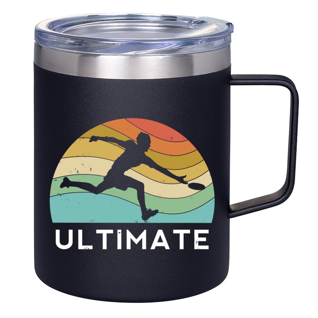 Ultimate Frisbee Retro Player Flying Disc Throwing Meaningful Gift 12oz Stainless Steel Coffee Mug