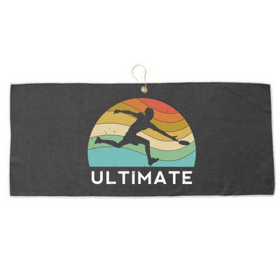 Ultimate Frisbee Retro Player Flying Disc Throwing Meaningful Gift Large Microfiber Waffle Golf Towel