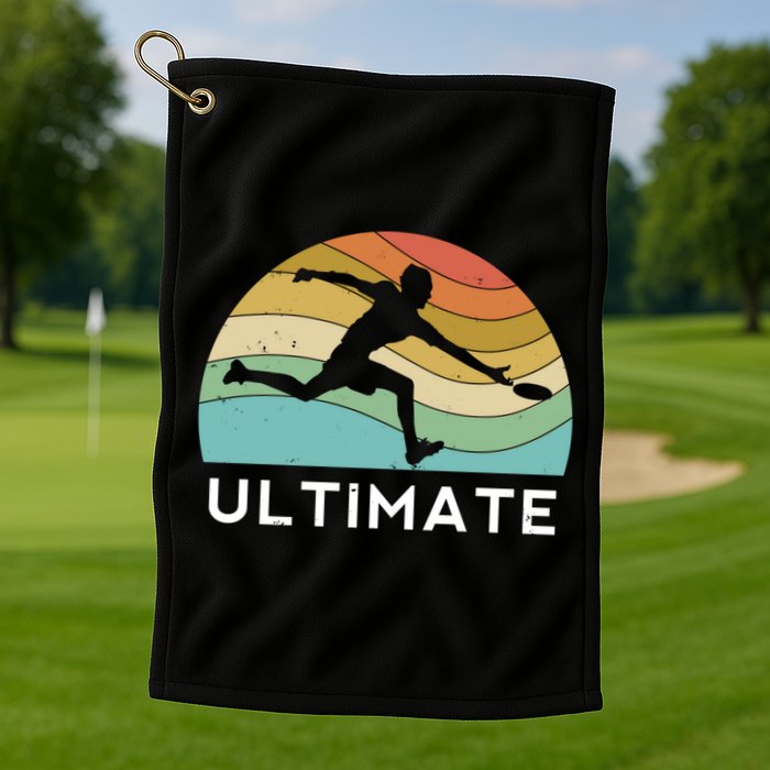 Ultimate Frisbee Retro Player Flying Disc Throwing Meaningful Gift Golf Towel