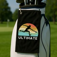 Ultimate Frisbee Retro Player Flying Disc Throwing Meaningful Gift Golf Towel