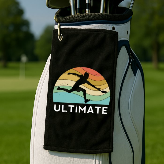 Ultimate Frisbee Retro Player Flying Disc Throwing Meaningful Gift Golf Towel