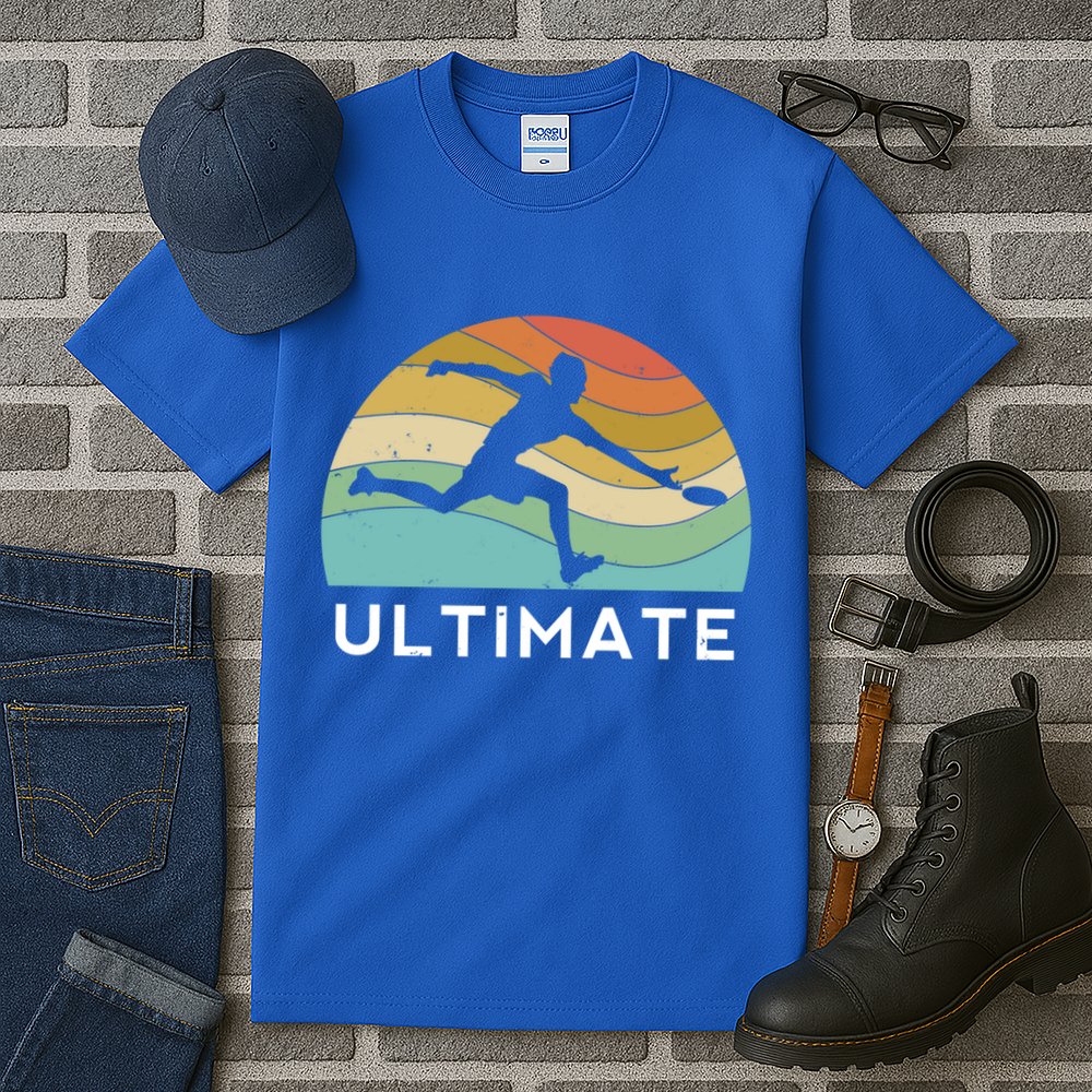 Ultimate Frisbee Retro Player Flying Disc Throwing Meaningful Gift Tall T-Shirt