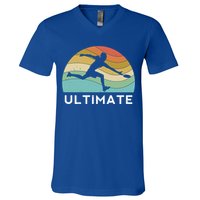 Ultimate Frisbee Retro Player Flying Disc Throwing Meaningful Gift V-Neck T-Shirt