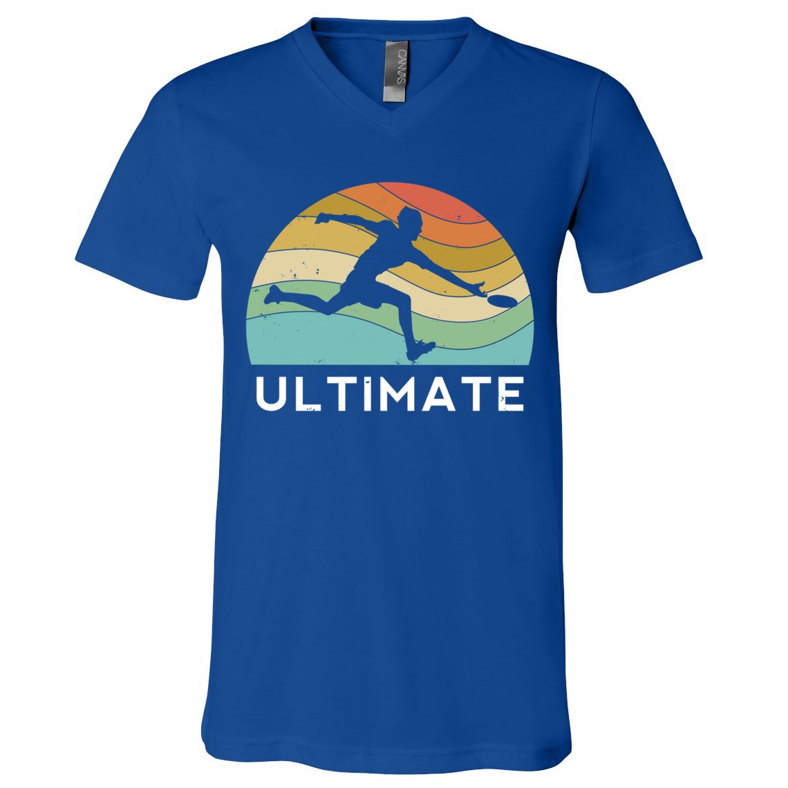 Ultimate Frisbee Retro Player Flying Disc Throwing Meaningful Gift V-Neck T-Shirt