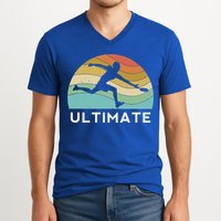 Ultimate Frisbee Retro Player Flying Disc Throwing Meaningful Gift V-Neck T-Shirt