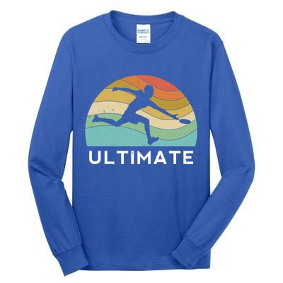 Ultimate Frisbee Retro Player Flying Disc Throwing Meaningful Gift Tall Long Sleeve T-Shirt