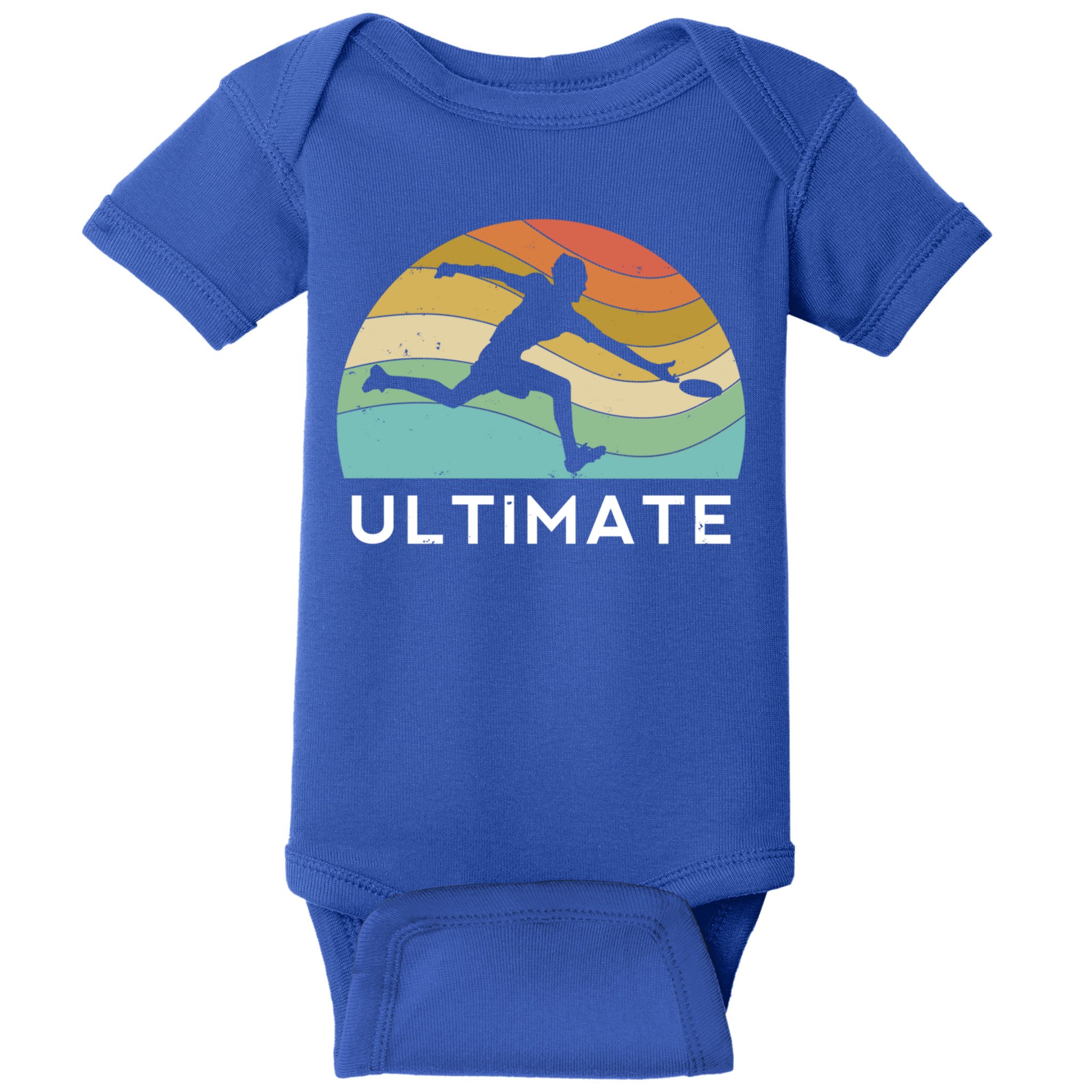 Ultimate Frisbee Retro Player Flying Disc Throwing Meaningful Gift Baby Bodysuit