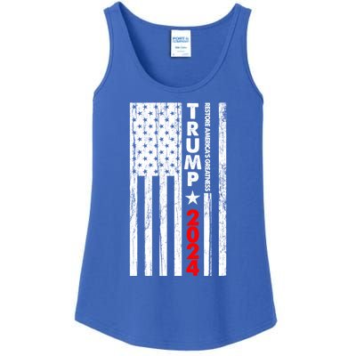 Usa Flag Restore AmericaS Greatness Trump 2024 Cute Gift Ladies Essential Tank