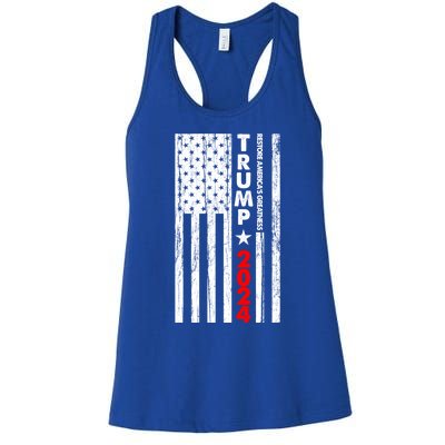 Usa Flag Restore AmericaS Greatness Trump 2024 Cute Gift Women's Racerback Tank