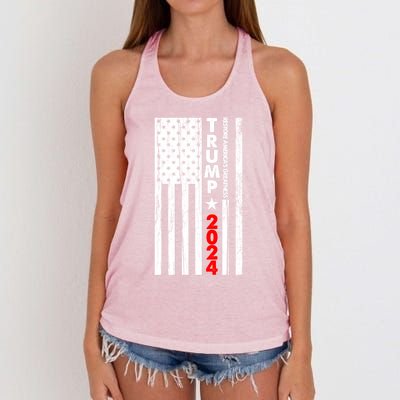 Usa Flag Restore AmericaS Greatness Trump 2024 Cute Gift Women's Knotted Racerback Tank