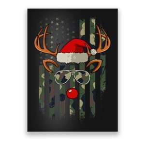 USA Flag Reindeer Camo Christmas Pajama Patriotic XMas Poster