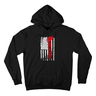 USA Flag Rugby Vintage Hoodie