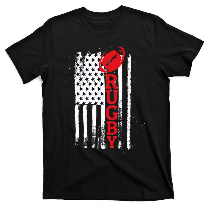 USA Flag Rugby Vintage T-Shirt