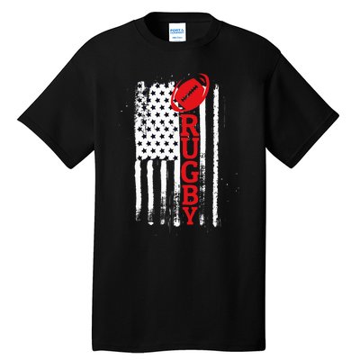 USA Flag Rugby Vintage Tall T-Shirt