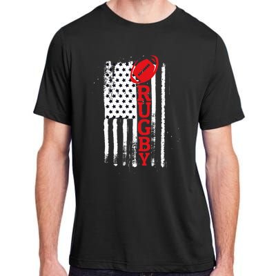 USA Flag Rugby Vintage Adult ChromaSoft Performance T-Shirt