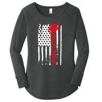 USA Flag Rugby Vintage Women's Perfect Tri Tunic Long Sleeve Shirt