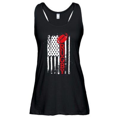 USA Flag Rugby Vintage Ladies Essential Flowy Tank