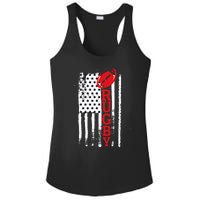 USA Flag Rugby Vintage Ladies PosiCharge Competitor Racerback Tank