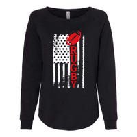 USA Flag Rugby Vintage Womens California Wash Sweatshirt