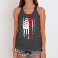 USA Flag Rugby Vintage Women's Knotted Racerback Tank